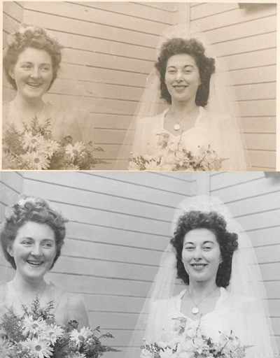 Marie Philpott and bridesmaid